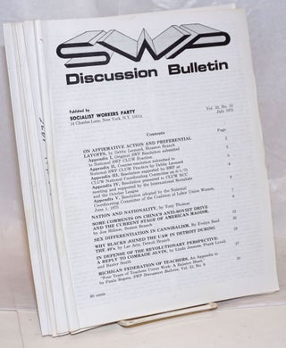 SWP discussion bulletin, vol. 33, no. 1, May 1975 to vol. 33, no. 16, August 1975