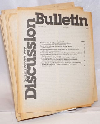 SWP discussion bulletin, vol. 37 no. 1, April, 1981 to no. 26, August, 1981