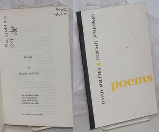Cat.No: 239744 Poems/Poetry [signed]. David Meltzer, Donald Schenker