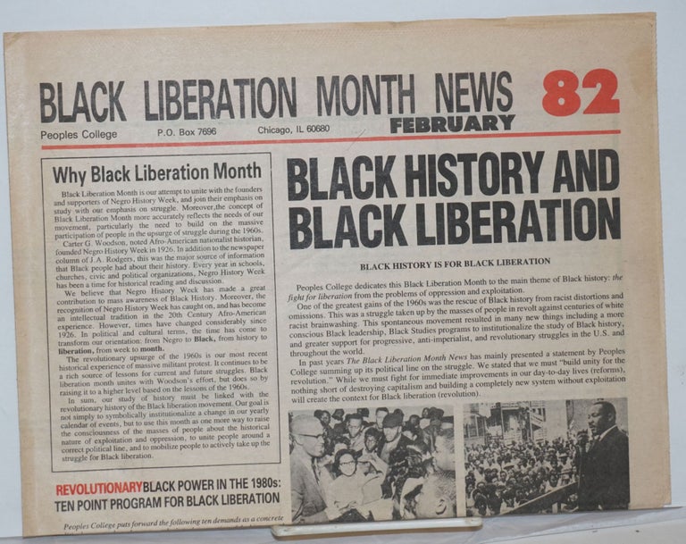 Cat.No: 239770 Black Liberation Month News. February '82