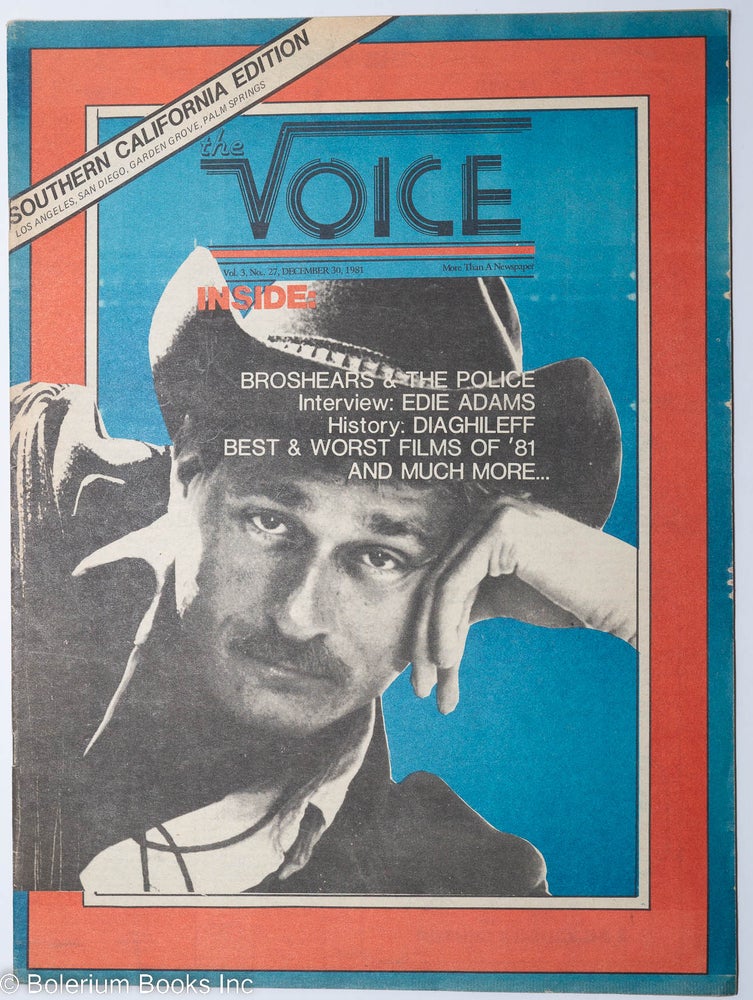 Cat.No: 239772 The Voice: more than a newspaper; vol. 3, #27, December 30, 1981 Southern California Edition. Paul D. Hardman, Senator Milton Marks Quentin Kopp, E. Lee Clifton.