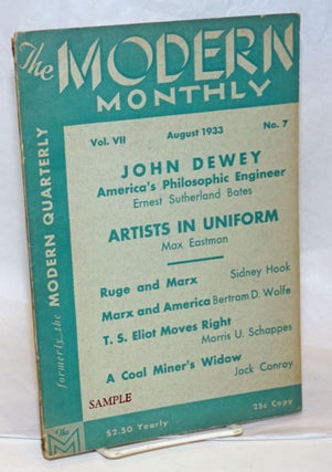 Cat.No: 239845 The Modern Monthly; vol. VII, no. 7 (August 1933). V. F. Calverton, ed
