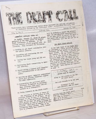 Cat.No: 240085 The Draft Call. Vol. 1 no. 2 (January 27, 1968