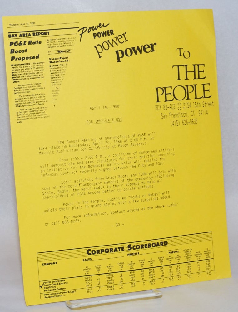 Cat.No: 240214 Power to the People Press Release
