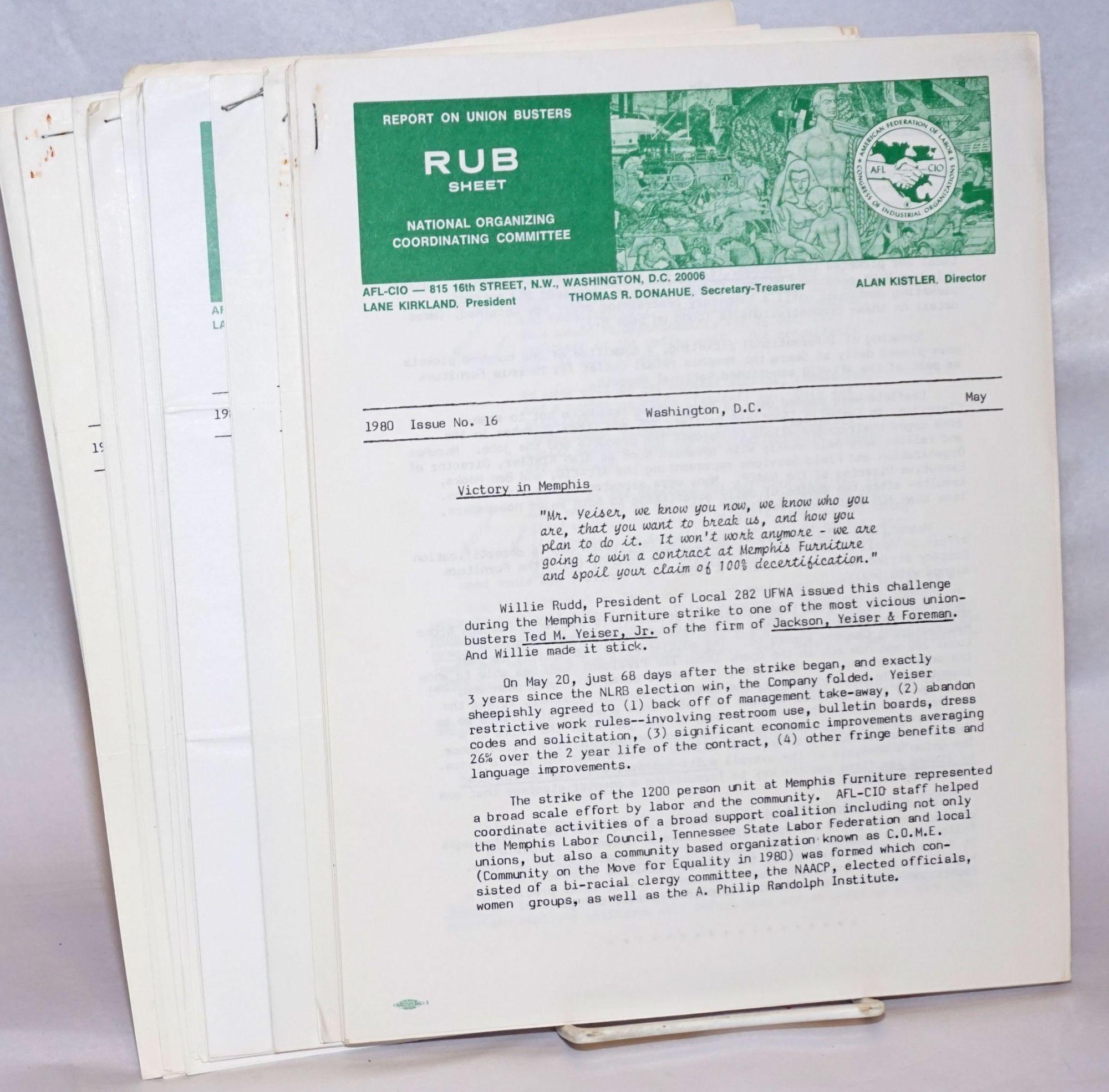 RUB sheet: Report on Union Busters 16 issues