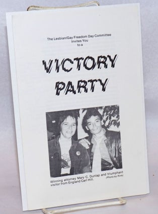 Cat.No: 240307 The Lesbian/Gay Freedom Day Committee invites you to a Victory Party...