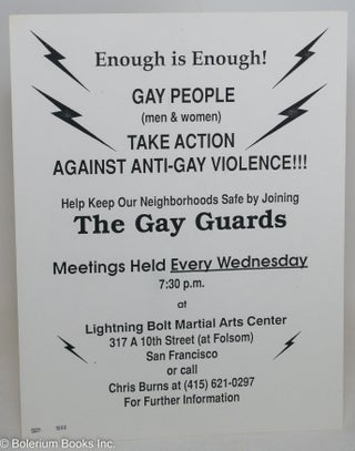 Cat.No: 240372 Enough is Enough! Gay People (men & women) Take Action Against Anti-Gay...