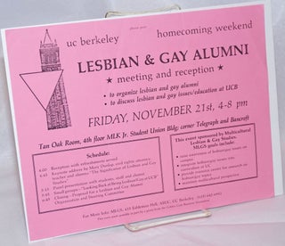 Cat.No: 240373 Lesbian & Gay Alumni: meeting and reception [handbil] Friday, November...