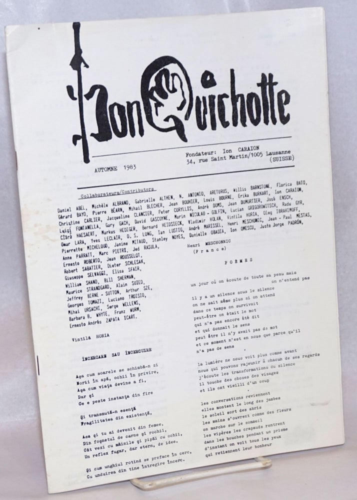 Cat.No: 240499 Don Quichotte: Collection #1, Automne 1983. Ion Caraion, Stanley Noyes /publisher.