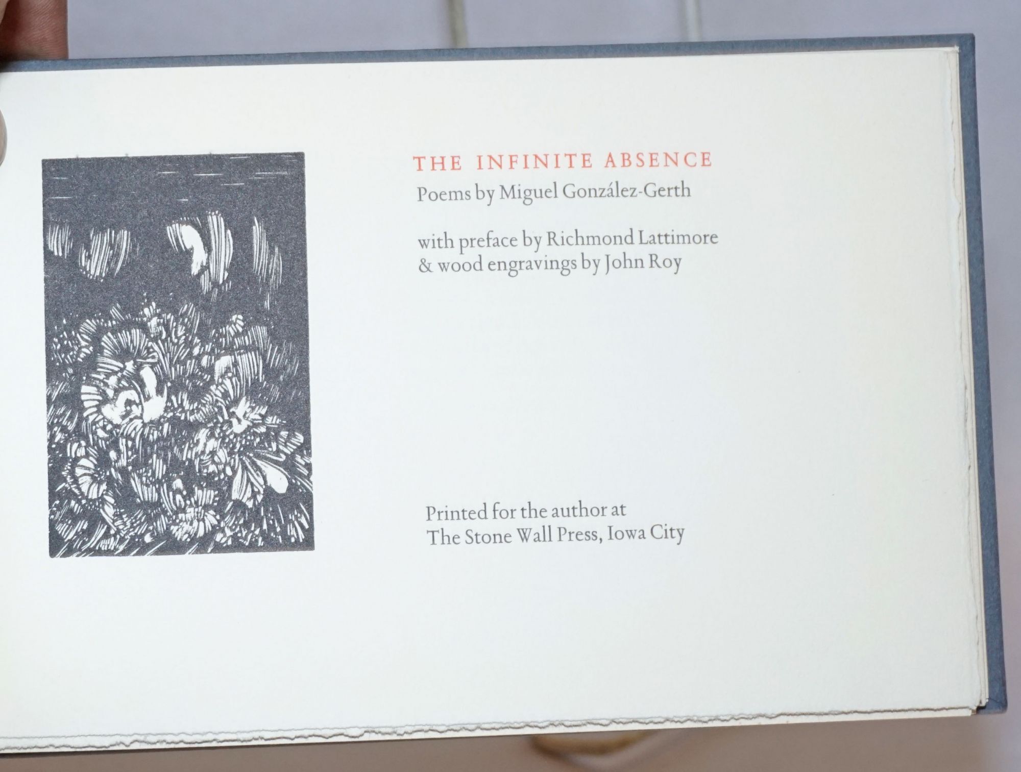 Infinite Absence The Infinite Absence: poems | Miguel with Gonzalez-Gerth, Richmond ...