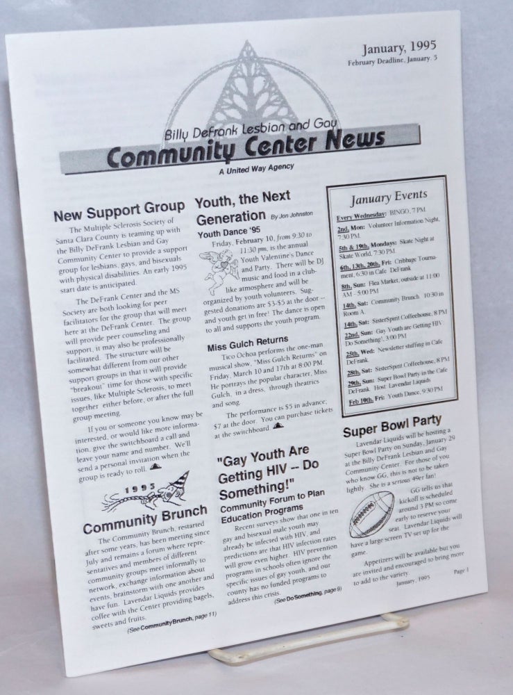 Cat.No: 241213 The Billy DeFrank Lesbian & Gay Community Center News: January 1995. Eileen H.