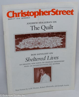Cat.No: 241329 Christopher Street: vol. 14, #21, April 27, 1992, whole #177; The Quilt...
