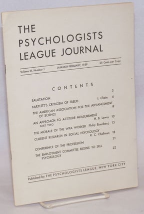 Cat.No: 241414 The Psychologists League journal, a bi-monthly publication of The...
