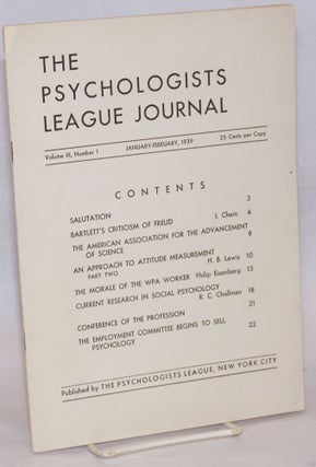 Cat.No: 241420 The Psychologists League journal, a bi-monthly publication of The...