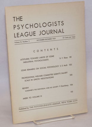 Cat.No: 241421 The Psychologists League journal, a bi-monthly publication of The...