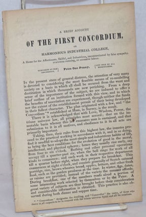 Cat.No: 241544 A brief account of the first Concordium or harmonious industrial college,...