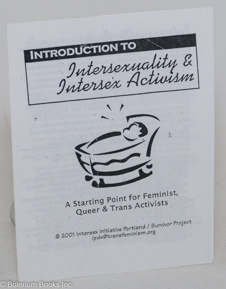 Cat.No: 241668 Introduction to Intersex Activism: a starting point for feminist, queer & trans activists [leaflet]
