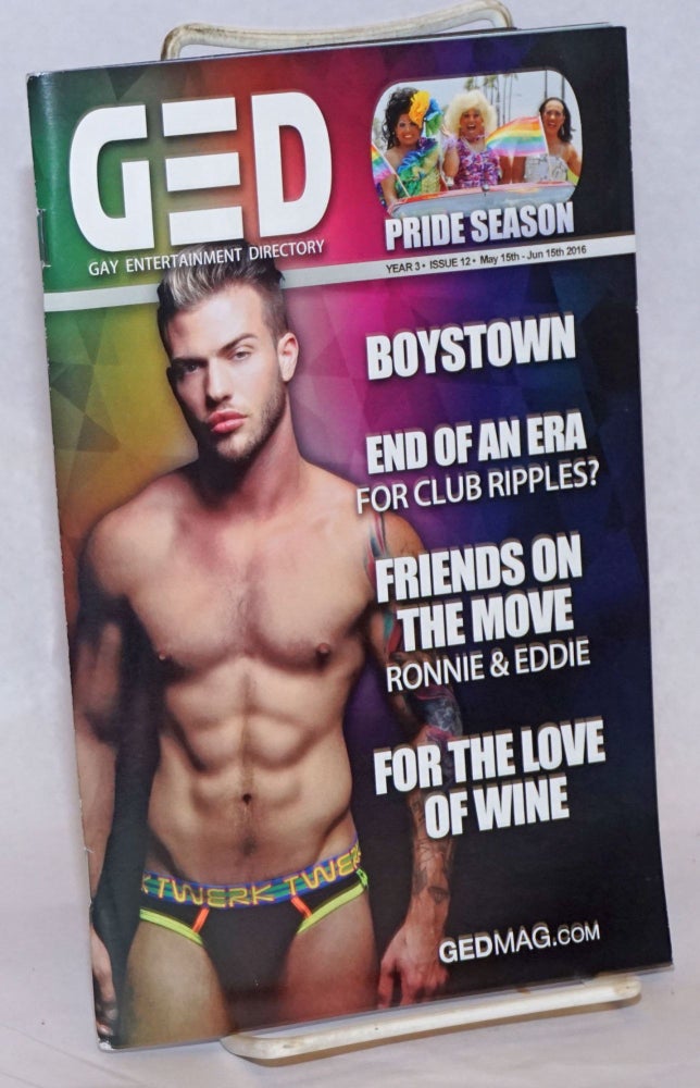 Cat.No: 241761 GED: Gay Entertainment Directory vol. 3, #12, May 15-June. 15, 2016; Pride Season. Michael Westman.