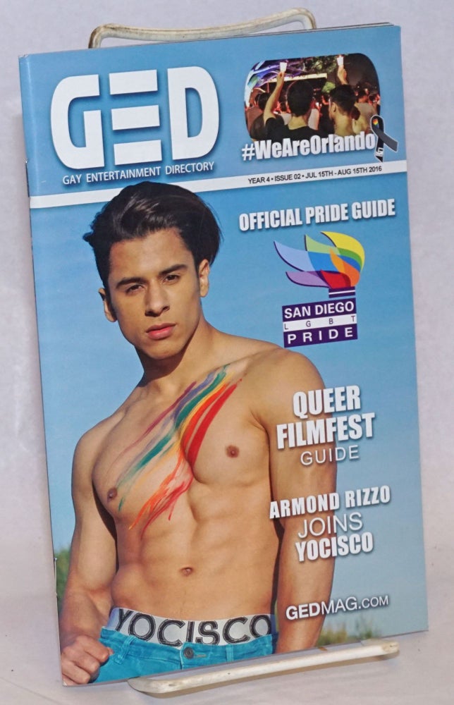 Cat.No: 241762 GED: Gay Entertainment Directory vol. 4, #2, July 15-August. 15, 2016; Official pride Guide. Michael Westman.