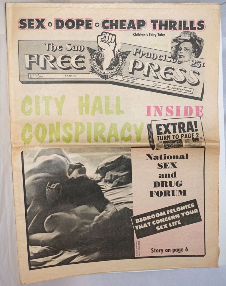 Cat.No: 241793 The San Francisco Free Press: vol. 1, #2, Oct. 1-14, 1969; City Hall Conspiracy. Marcus Overseth.