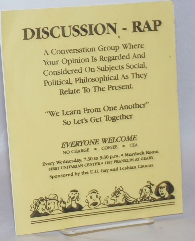 Cat.No: 241798 Discussion - Rap: a conversation group where your opinion is
