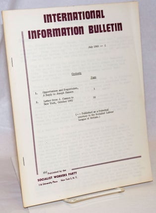 Cat.No: 241909 International information bulletin, July 1963, no. 1. Socialist Labour...