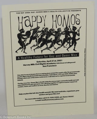 Cat.No: 242266 Happy Homos: a healthy future for gay and queer men [handbill