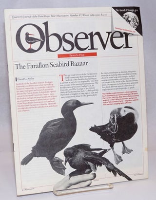 Cat.No: 242419 Observer: Quarterly Journal of the Point Reyes Bird Observatory; Number...