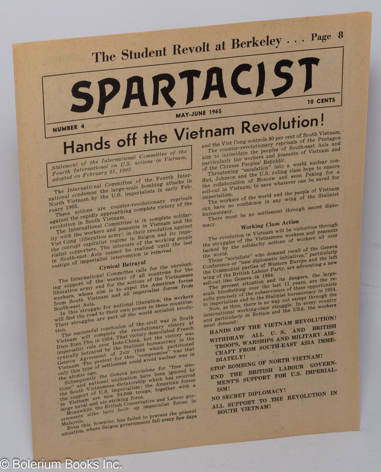 Cat.No: 242563 Spartacist. Number 4 (May-June 1965). Spartacist League.