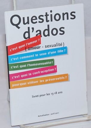 Cat.No: 242753 Questions d'ados (amour - sexualite) livre pour les 15 - 18 ans