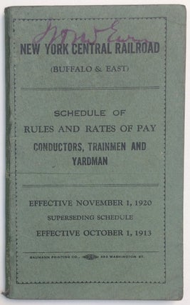 Cat.No: 242832 New York Central Railroad Company (Buffalo & East): Schedule of rules and...