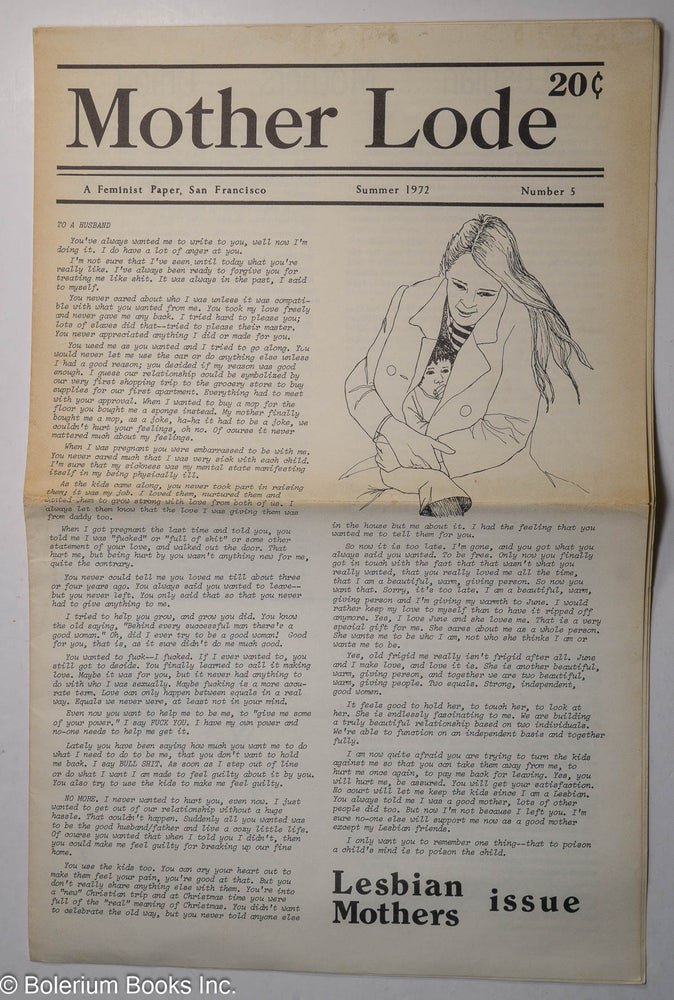 Cat.No: 243109 Mother Lode: a feminist paper, San Francisco; #5, Summer 1972: Lesbian Mothers issue