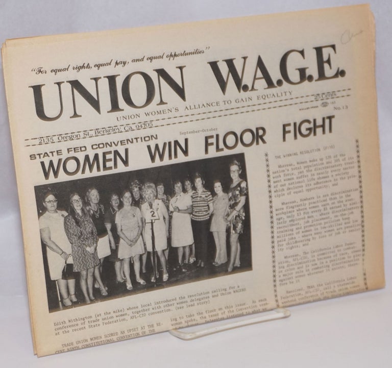 Cat.No: 243210 Union W.A.G.E.: Union Women's Alliance to Gain Equality; Number 13, September-October 1972