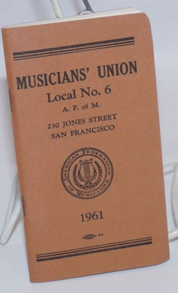 Cat.No: 243558 Minimum Price List of the Musicians' Union of San Francisco, Local no. 6....