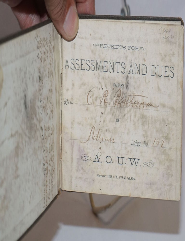 Cat.No: 243599 Receipts for Assessments and Dues. Ancient Order of United Workmen.