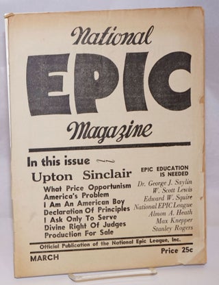 Cat.No: 243738 National Epic Magazine: Official Publication of the National Epic League,...
