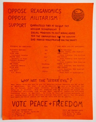 Scare the Rich: Vote Peace + Freedom [handbill]