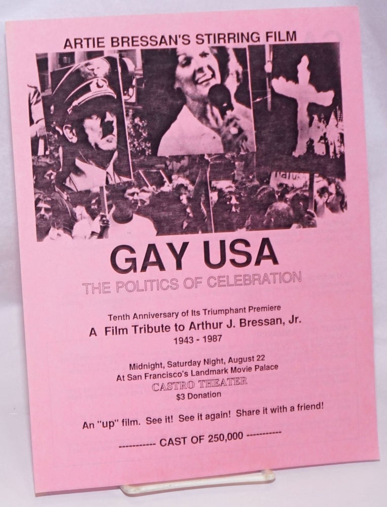 Cat.No: 243904 Artie Bressan's stirring film: Gay USA: the Politics of Celebration