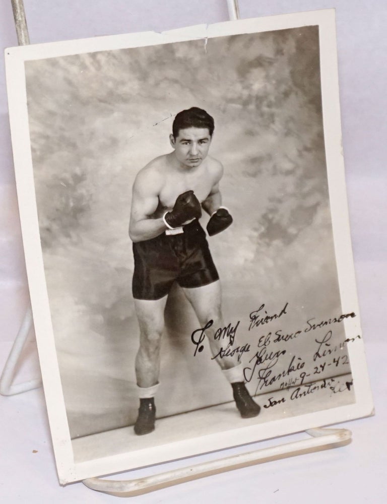 Cat.No: 244195 Publicity photo of boxer Frankie Limon [personal inscription signed and dated]. Frankie Limon.