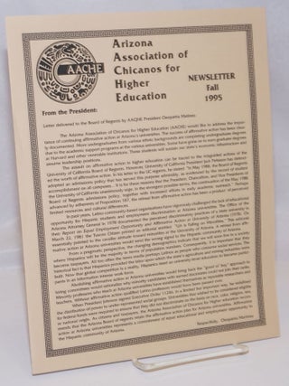 Cat.No: 244246 Arizona Association of Chicanos for Higher Education: Newsletter, Fall...