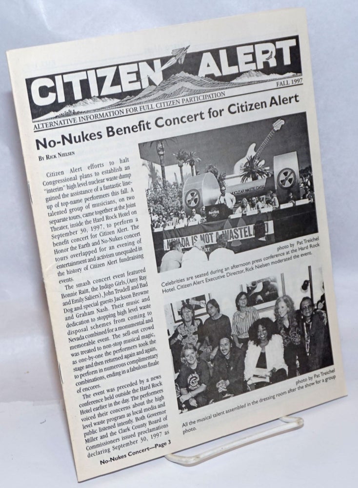 Cat.No: 244736 Citizen Alert: Alternative Information for Full Citizenship Participation; Fall 1997. Richard A. Nielsen.
