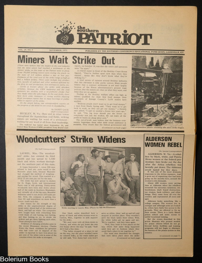 Cat.No: 244764 The Southern Patriot. Vol. 29 no. 9 (November, 1971)