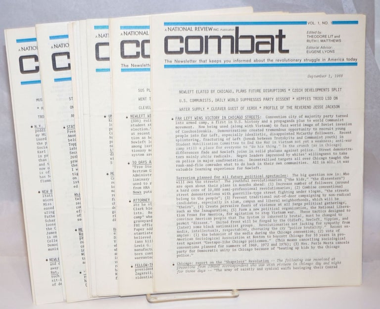 Cat.No: 244829 Combat: the newsletter that keeps you informed about the revolutionary struggle in America today (13 issues). Theodore Lit, Ruth Matthews.
