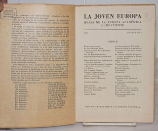 La joven Europa; hojas de la Europa académica combatiente, 1943, cuarderno 3