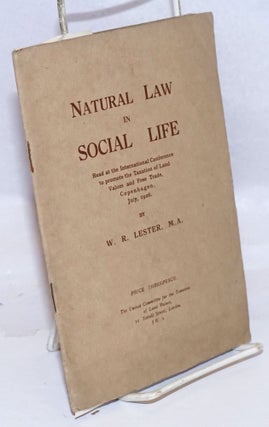 Cat.No: 244986 Natural law in social life; read at the International Conference to...