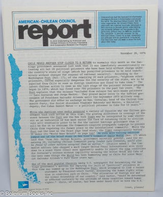 Cat.No: 245182 American-Chilean Council Report. Nov. 29, 1976