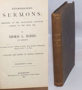 Cat.No: 245195 Extemporaneous sermons; preached in the Marylebone Institute, London, in...
