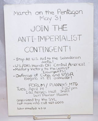 Cat.No: 245235 March on the Pentagon May 3! Join the Anti-Imperialist Contingent!...