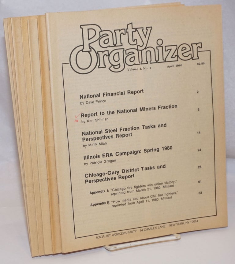 Cat.No: 245581 Party organizer, vol. 4, no. 1, April 1980 to no. 6, December, 1980. Socialist Workers Party.