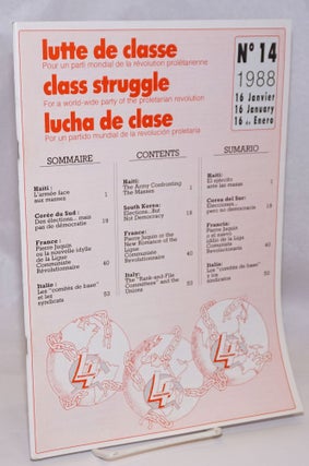 Cat.No: 245690 Lutte de classe/ Class struggle/ Lucha de clase. No. 14, 16 January 1988
